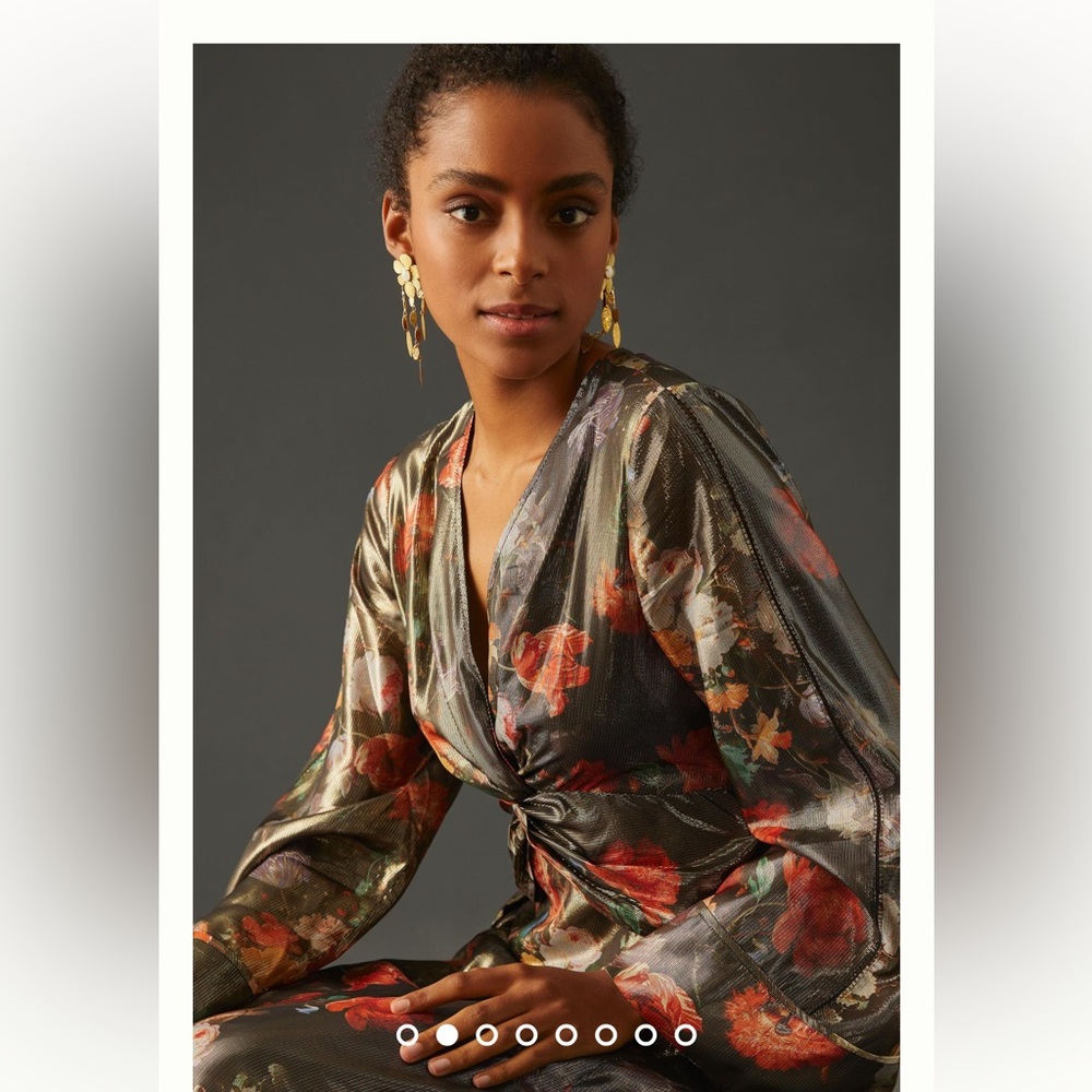 Anthropologie Caballero Deep V-Neck Maxi Dress - Picture 6 of 16